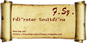 Fürster Szultána névjegykártya